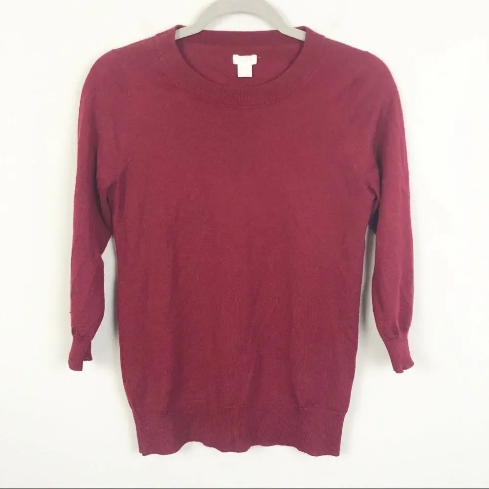 J. CREW | Merino Wool Sweater Burgundy Small